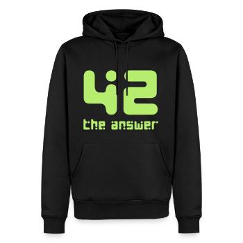 42, die Antwort Galaxis Science Fiction UFO Rakete - Männer Premium Bio Hoodie - Schwarz - Vorne - Nico (187cm)