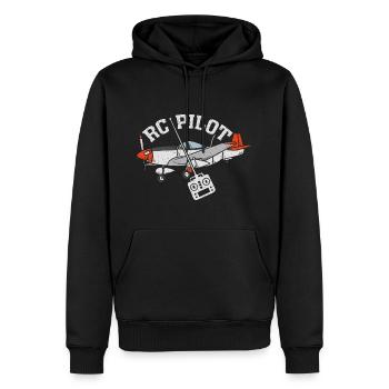 Pilote RC, maquette d'avion, modélisme - Sweat à capuche Premium bio Homme - noir - Devant - Nico (187cm)