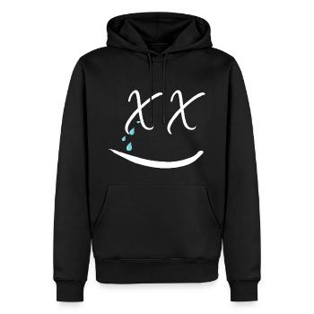 Sad Smile - Männer Premium Bio Hoodie - Schwarz - Vorne - Nico (187cm)