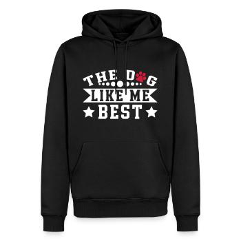 The Dog Like Me Best - Men’s Premium Organic Hoodie - black - Front - Nico (187cm)