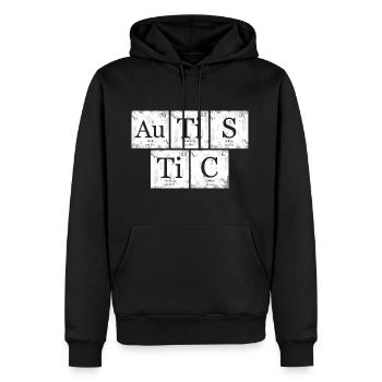 Tableau Périodique AuTiSTiC Nerd Geek - Sweat à capuche Premium bio Homme - noir - Devant - Nico (187cm)
