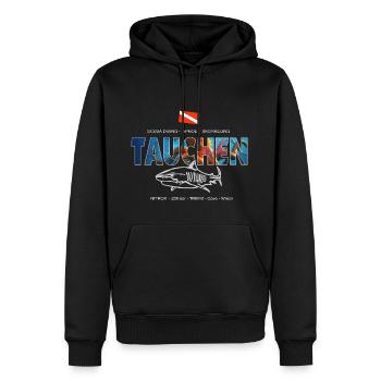 Plongée plongée plongée apnée - Sweat à capuche Premium bio Homme - noir - Devant - Nico (187cm)
