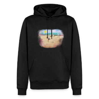 Danse d'été sur la plage cadeau du soleil - Sweat à capuche Premium bio Homme - noir - Devant - Nico (187cm)