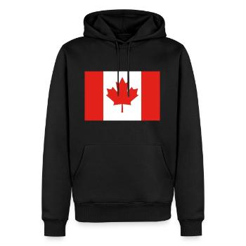 Kanada - Männer Premium Bio Hoodie - Schwarz - Vorne - Nico (187cm)