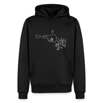 Dear shot - Men’s Premium Organic Hoodie - black - Front - Nico (187cm)
