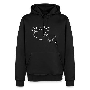 Kuss Hals Liebe - Männer Premium Bio Hoodie - Schwarz - Vorne - Nico (187cm)