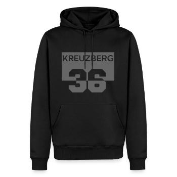 Kreuzberg 36 - Sweat à capuche Premium bio Homme - noir - Devant - Nico (187cm)