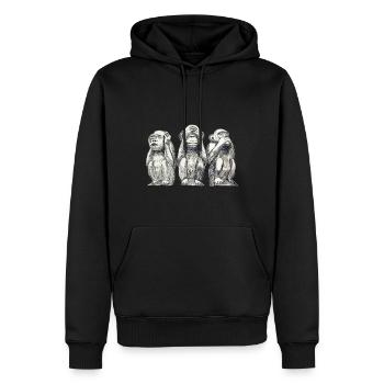 Affe - Männer Premium Bio Hoodie - Schwarz - Vorne - Nico (187cm)