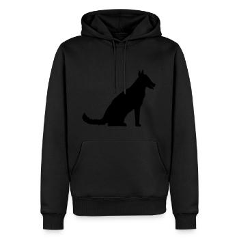 sitz sitzender hund niedlich suess haustier herrch - Männer Premium Bio Hoodie - Schwarz - Vorne - Nico (187cm)
