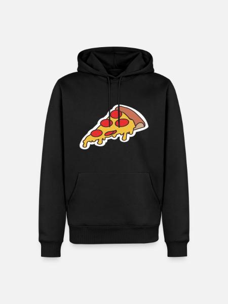 Pizza Pizzastück - Männer Premium Bio Hoodie - Schwarz