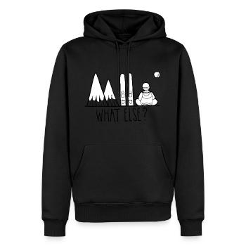 ski et montagnes what else - Sweat à capuche Premium bio Homme - noir - Devant - Nico (187cm)