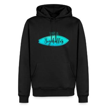 Seychellen Geschenk für Reisende - Männer Premium Bio Hoodie - Schwarz - Vorne - Nico (187cm)