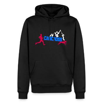 canicross - Sweat à capuche Premium bio Homme - noir - Devant - Nico (187cm)