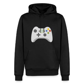 Random 002 Controller - Männer Premium Bio Hoodie - Schwarz - Vorne - Nico (187cm)