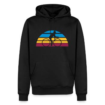 bunt streifen linien urlaub ferien sonne sommer su - Männer Premium Bio Hoodie - Schwarz - Vorne - Nico (187cm)