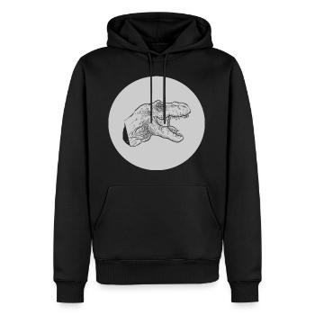 t rex Dino Dinosaurier Saurier - Männer Premium Bio Hoodie - Schwarz - Vorne - Nico (187cm)