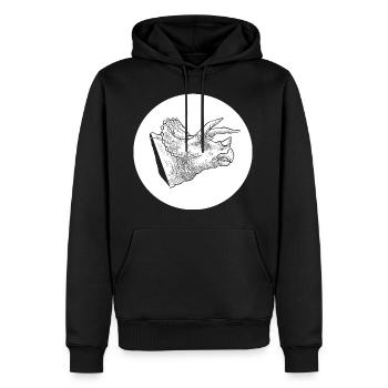 Dinosaure dinosaure Triceratops dinosaure - Sweat à capuche Premium bio Homme - noir - Devant - Nico (187cm)