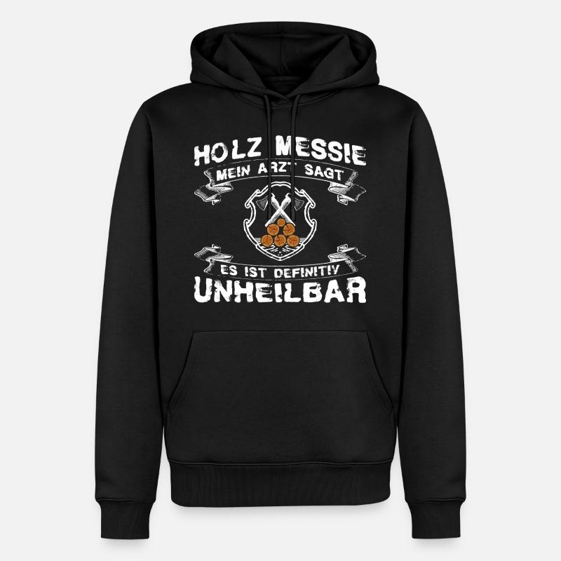 Bois Messie - Sweat à capuche Premium bio Homme - noir