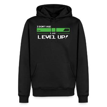 Je ne vieillis pas j'élève ma chemise de joueur - Sweat à capuche Premium bio Homme - noir - Devant - Nico (187cm)