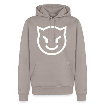 Teufel - Männer Premium Bio Hoodie - Taupe - Vorne - Nico (187cm)
