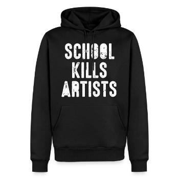 school kills artists Schule Künstler kreativ Kunst - Männer Premium Bio Hoodie - Schwarz - Vorne - Nico (187cm)