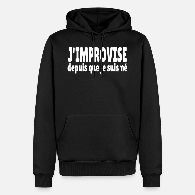 improvisation - Sweat à capuche Premium bio Homme - noir