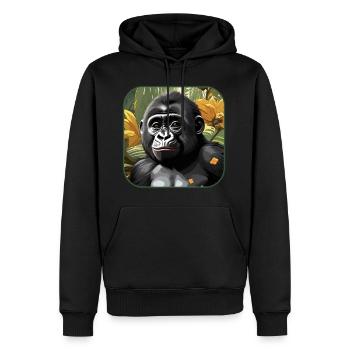 Niedlicher Baby Gorilla - Männer Premium Bio Hoodie - Schwarz - Vorne - Nico (187cm)