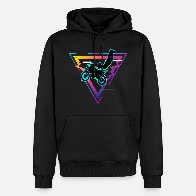 motocross - Sweat à capuche Premium bio Homme - noir