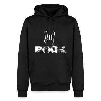 Rock N Roll - Sweat à capuche Premium bio Homme - noir - Devant - Nico (187cm)