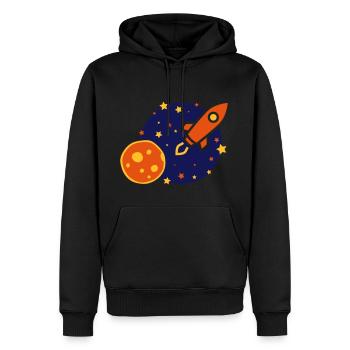Rakete - Männer Premium Bio Hoodie - Schwarz - Vorne - Nico (187cm)