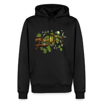 forêt mystérieuse - Sweat à capuche Premium bio Homme - noir - Devant - Nico (187cm)