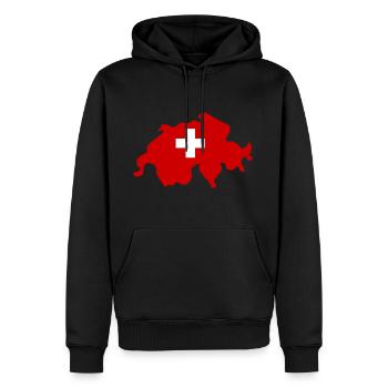 Schweiz - Männer Premium Bio Hoodie - Schwarz - Vorne - Nico (187cm)