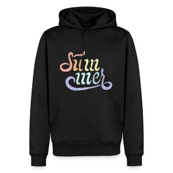 Retro Sommer - Männer Premium Bio Hoodie - Schwarz - Vorne - Nico (187cm)