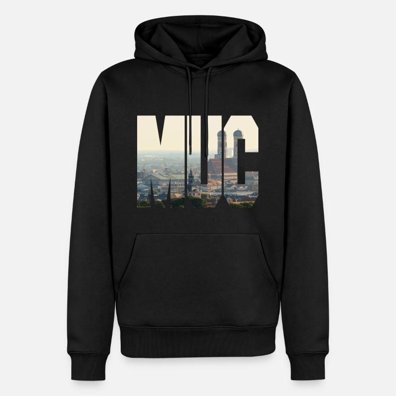 MUC panorama - Sweat à capuche Premium bio Homme - noir