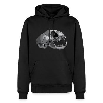 crâne de chat - Sweat à capuche Premium bio Homme - noir - Devant - Nico (187cm)