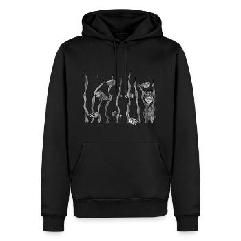 Udus avec le poisson dans l'eau - Sweat à capuche Premium bio Homme - noir - Devant - Nico (187cm)