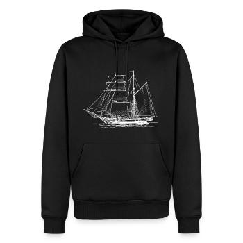 Bateau voilier - Sweat à capuche Premium bio Homme - noir - Devant - Nico (187cm)