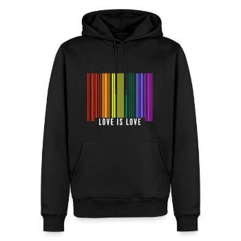 Love is Love / Gay / Pride / Geschenkidee - Männer Premium Bio Hoodie - Schwarz - Vorne - Nico (187cm)