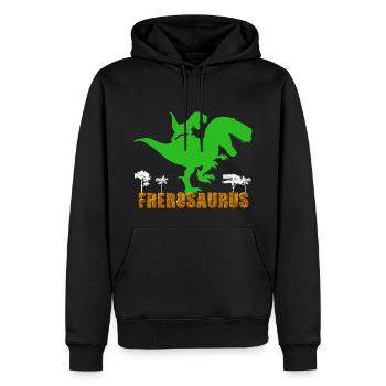 Dinosaure Humour Grand Frère Frèrosaurus - Sweat à capuche Premium bio Homme - noir - Devant - Nico (187cm)