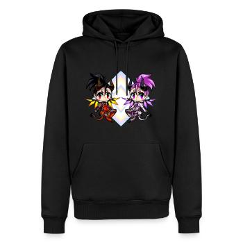 Mercy - Sweat à capuche Premium bio Homme - noir - Devant - Nico (187cm)