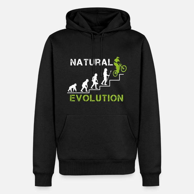 DownHill Evolution - Männer Premium Bio Hoodie - Schwarz