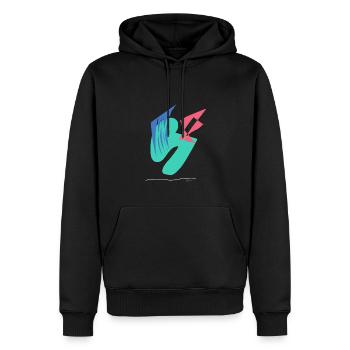 Line color - Männer Premium Bio Hoodie - Schwarz - Vorne - Nico (187cm)