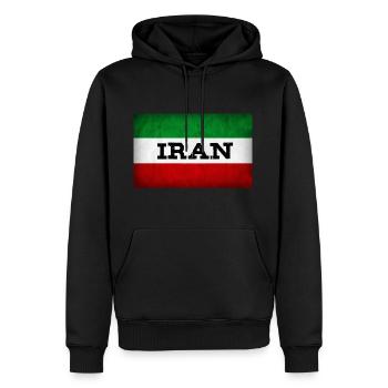 IRAN - Männer Premium Bio Hoodie - Schwarz - Vorne - Nico (187cm)