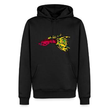 Poissons - Sweat à capuche Premium bio Homme - noir - Devant - Nico (187cm)