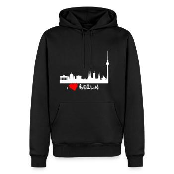 I love Berlin - Männer Premium Bio Hoodie - Schwarz - Vorne - Nico (187cm)