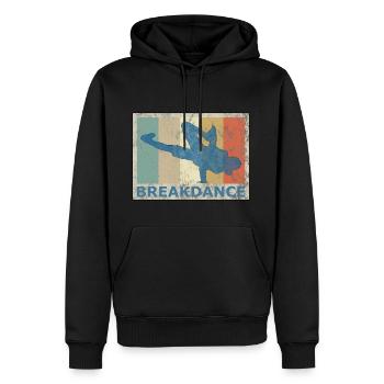 Retro Vintage Style Breakdance Breakdancing Hip Hop - Men’s Premium Organic Hoodie - black - Front - Nico (187cm)