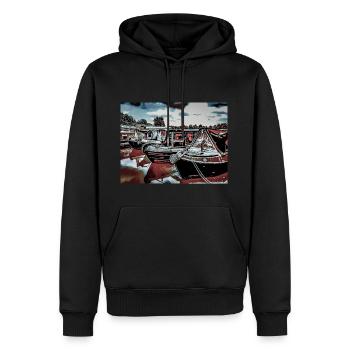 Canal Boat Marina, Northampton - Sweat à capuche Premium bio Homme - noir - Devant - Nico (187cm)
