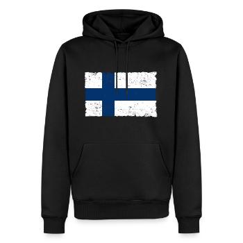 Finlande - Sweat à capuche Premium bio Homme - noir - Devant - Nico (187cm)
