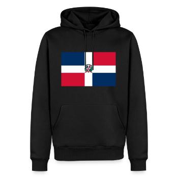 Drapeau de la République dominicaine - Sweat à capuche Premium bio Homme - noir - Devant - Nico (187cm)