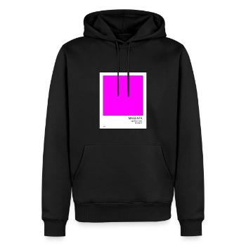 magenta # 1 - Sweat à capuche Premium bio Homme - noir - Devant - Nico (187cm)